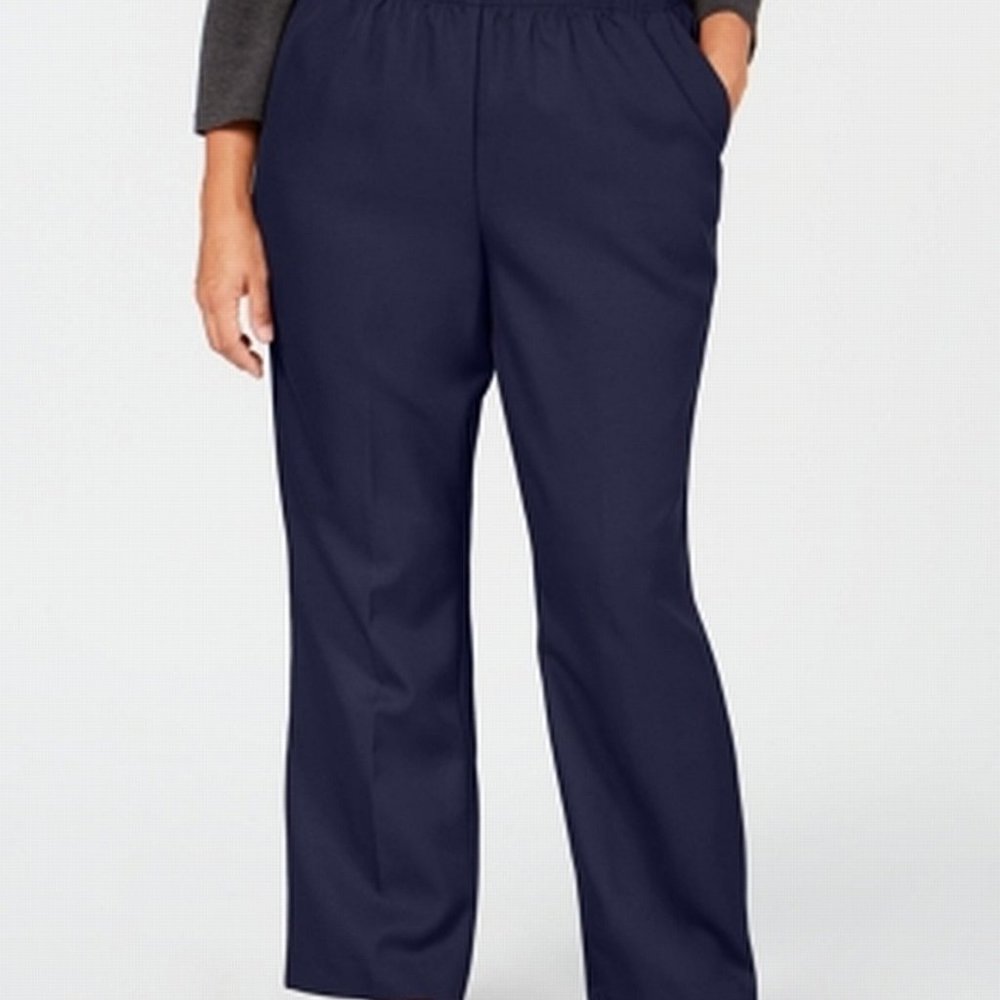 *NEW* Karen Scott Womens Plus Pull on Mid-Rise Straight Leg Pants Size 1X & 2X